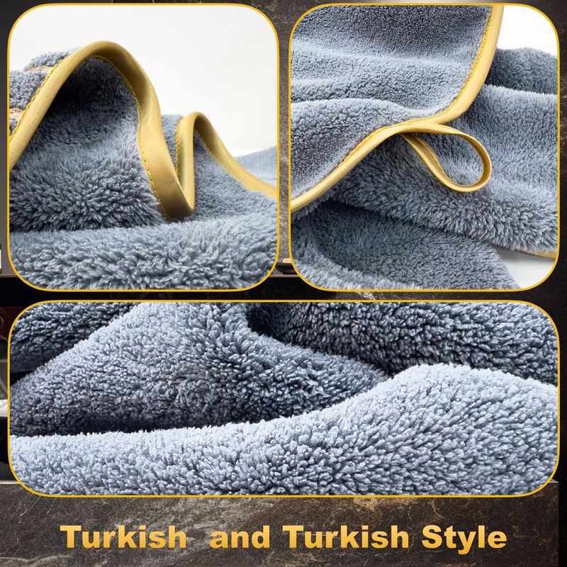 Coral Fleece Bath Towel Set - Ultra Soft & Highly Absorbent (Includes Hair Wrap & Face Towel Thick & Quick-Drying For Home & Spa Use)_voghion.com