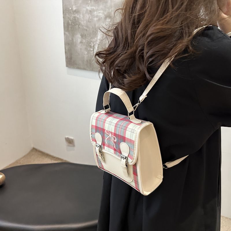 Casual Multifunctional Women's Large Capacity Backpack, Simple Fashion, Clash Color Mini Handbag_voghion.com