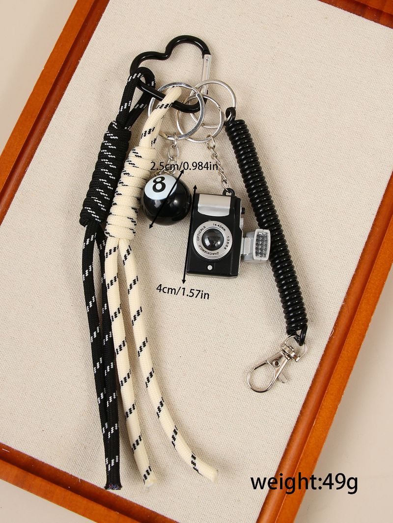 Handmade PU Leather Star Keychain Bag Charm - Camera & Football Design, Trendy DIY Accessory For Bags, Keys & More_voghion.com
