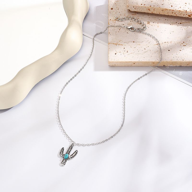 necklace national style bull head cross cowboy Maillard stacking select retro necklace_voghion.com