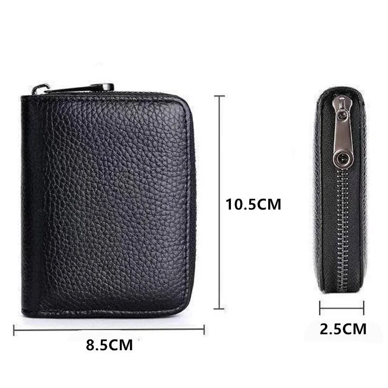 Portatarjetas con 20 retenes, funda para tarjetero de PU para negocios, Banco de crédito, tarjeta de identificación, bolsa para monedas, carteras antidesmagnetización_voghion.com