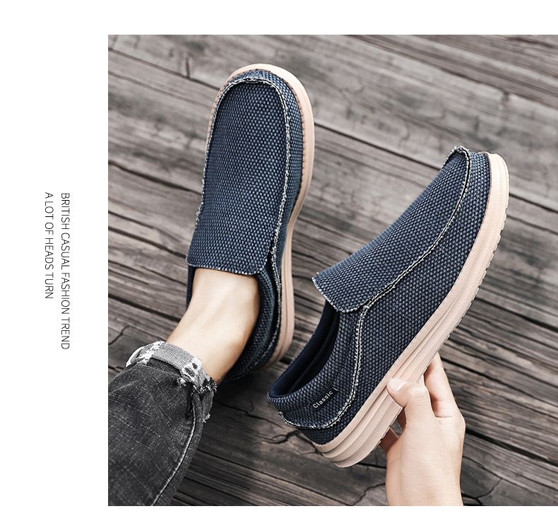 New Loafers Casual Men's Flat Canvas Shoes Ultra-Light Large Size Slip-On_voghion.com