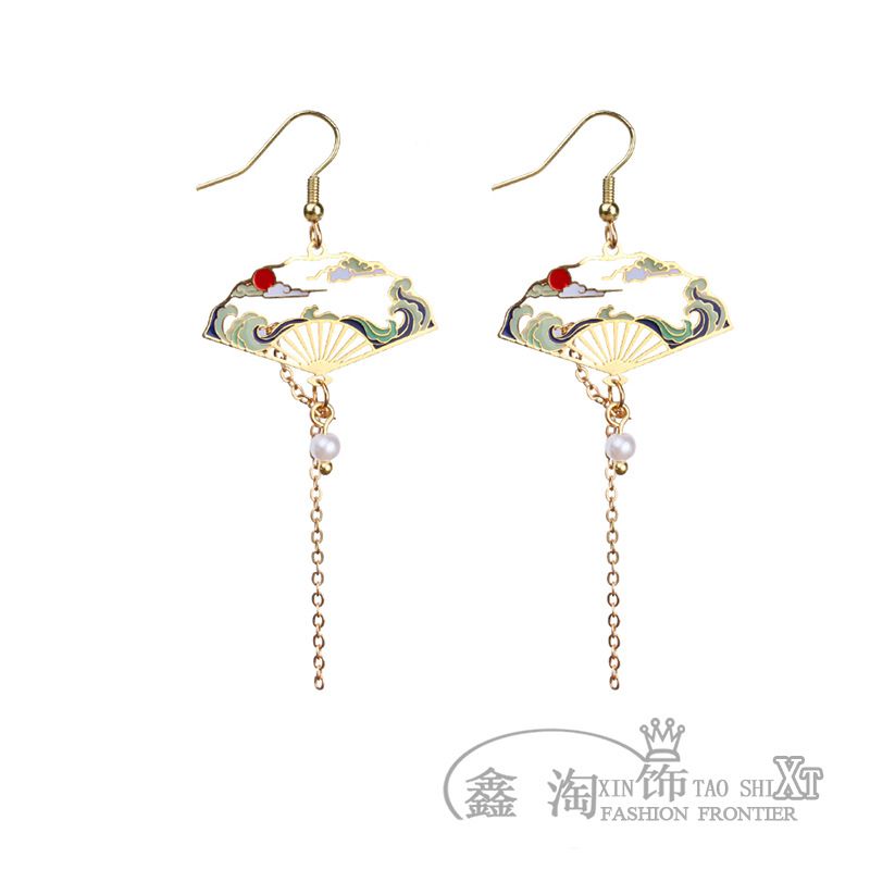 S Super Fairy Long Cicada Wing Clip-On Senza Piercing Orecchini Creativi Asimmetrici Gradient Fresh 257_voghion.com