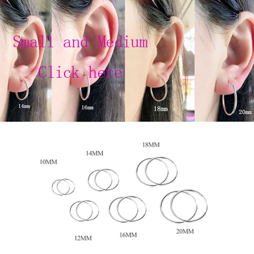 Sterling VENUS Sier Orecchini a cerchio per donna, orecchini a cerchio rotondi medi e grandi, gioielli con personalità_voghion.com