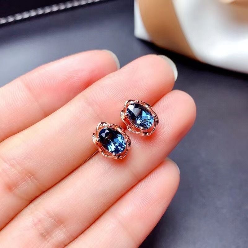 Einfache Frische Simulierte Rote Granat Aquamarin Topas Bunte Edelstein Mode Ohrringe Schmuck Für Frauen_voghion.com