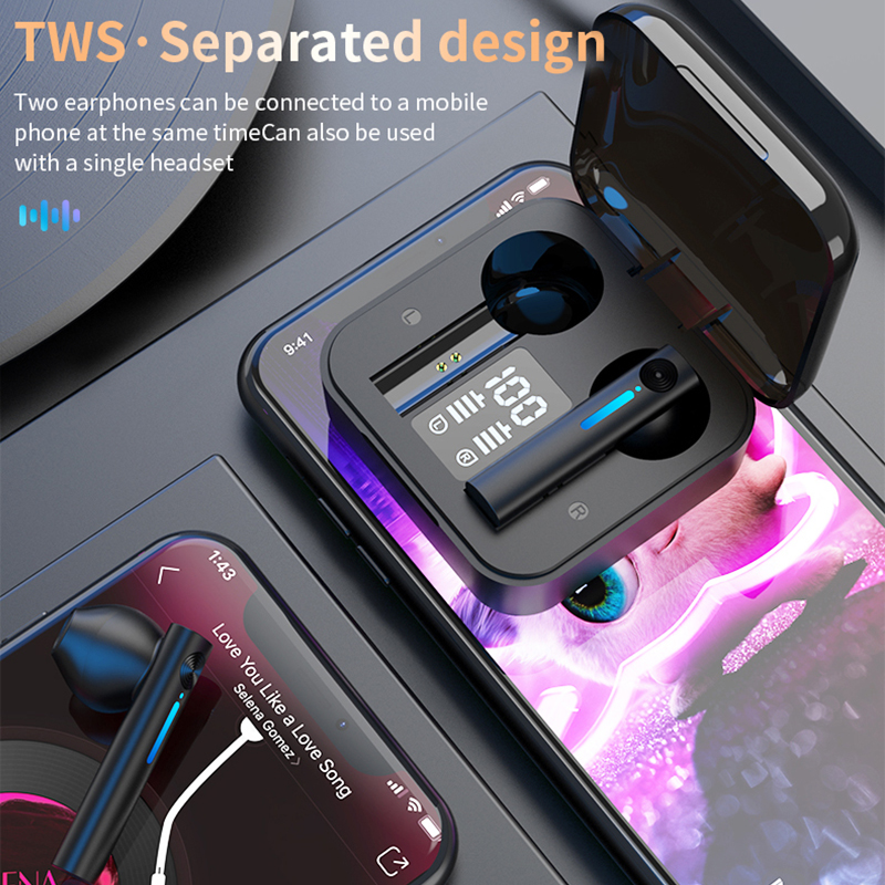 T13 TWS Wireless Earphone Stereo Bluetooth Earbuds In Ear Touch Control Digital Display With Microphone_voghion.com