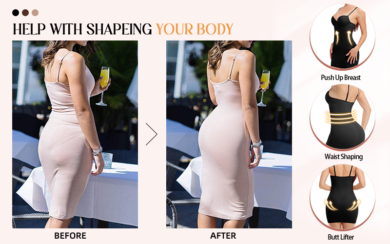 COMFREE Tummy C Wear Lifter Sexy Butt Kleid Shaper für Frauen Unsichtbarer Taillentrainer Abnehmen Unterkleid Shaperwear_voghion.com