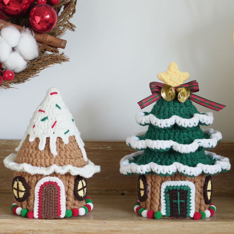 Manuel d'instructions en anglais pour Noël Paquet de matériel de crochet Arbre de Noël Ornements de bricolage faits à la main Cadeaux de Noël en gros_voghion.com