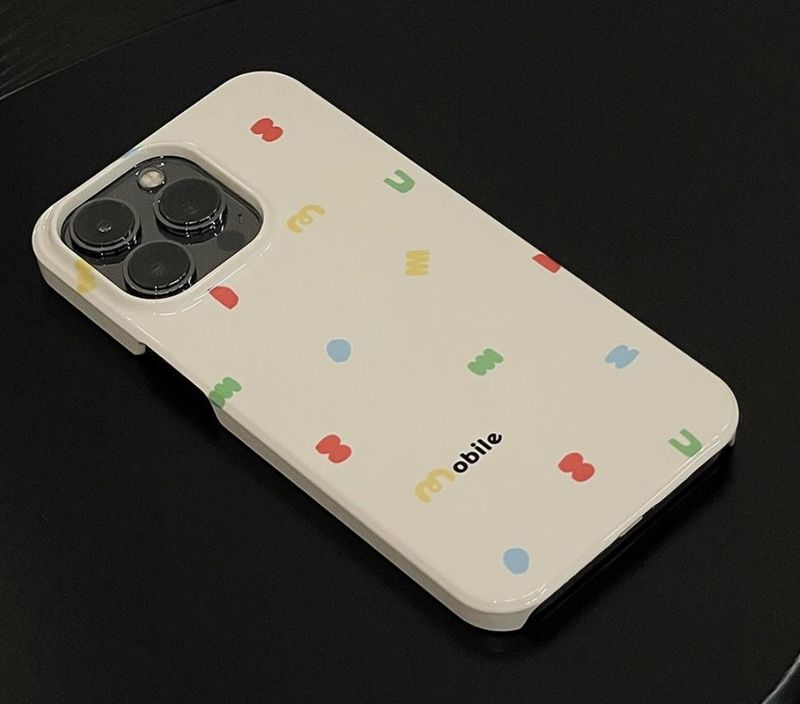 Unbeatable Quality INS Style Cute Beige Feilin Letters Suitable Iphone14promax Mobile Phone IPhone Half Pack Glossy 13 Pro12/11xs Hard_voghion.com