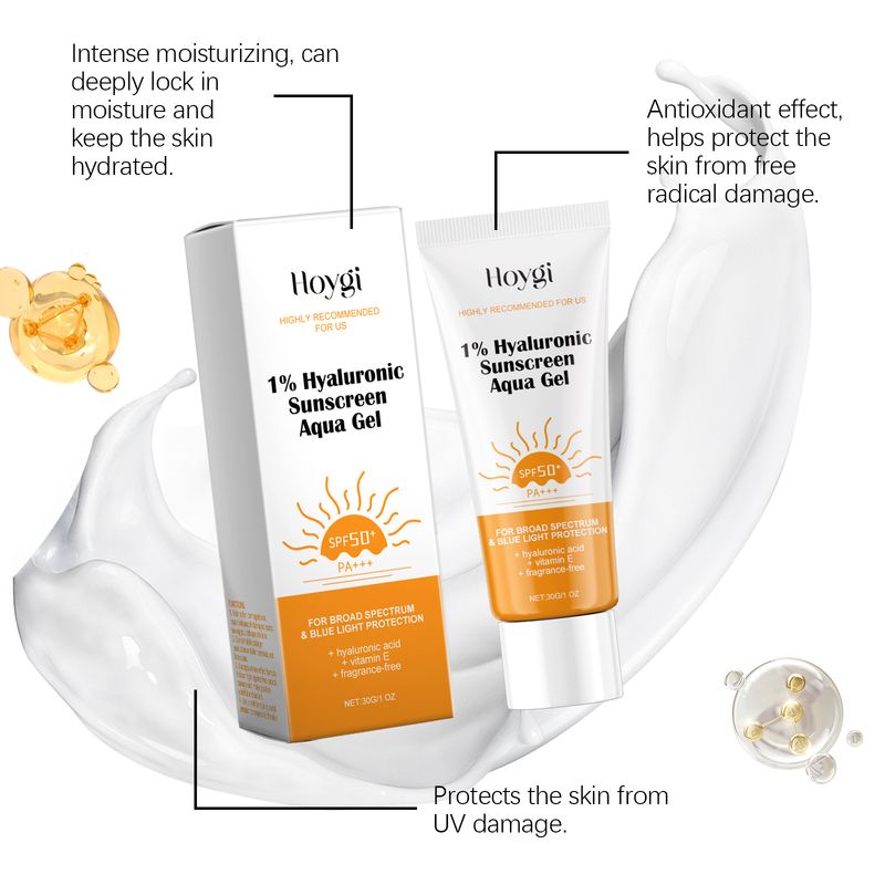 Hyaluronsäure-Sonnenschutz SPF50+ Antioxidationsmittel Dauerhaft feuchtigkeitsspendende Sonnencreme Isolation Erfrischende wasserdichte Sonnenschutzcreme_voghion.com