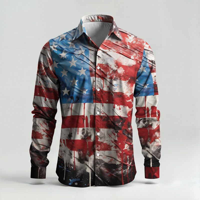 2025 Frühjahr/Sommer Herren-Hemd-Set, bedruckt, modisch, schlicht, zweiteilig, Langarm-Set für Herren, lässig, bequem, modisch_voghion.com