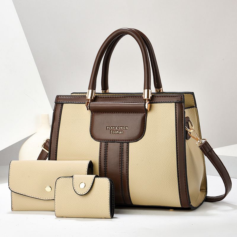 Borsa da donna, grande capacità, portatile, tre pezzi, alla moda, a tracolla singola, borsa per la mamma, squisita moda_voghion.com