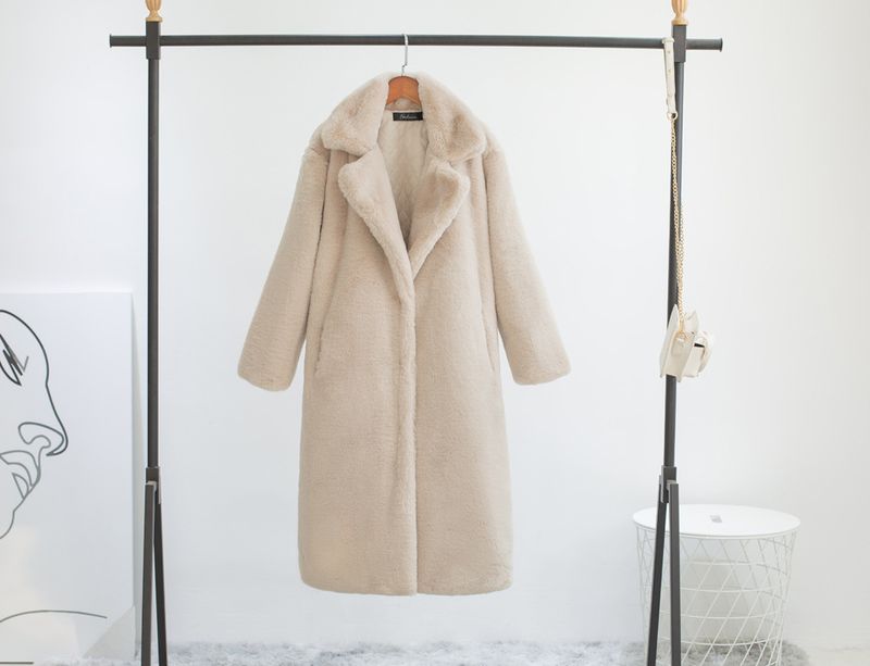 Cappotto lungo da donna in pelliccia sintetica effetto velluto – Giacca invernale in peluche stile visone con fodera in cotone (13 colori, 5 taglie)_voghion.com