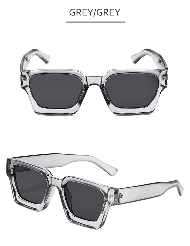 Lunettes de soleil carrées à monture épaisse – Lunettes PC surdimensionnées tendance pour hommes et femmes, tendances de la mode, très populaires_voghion.com