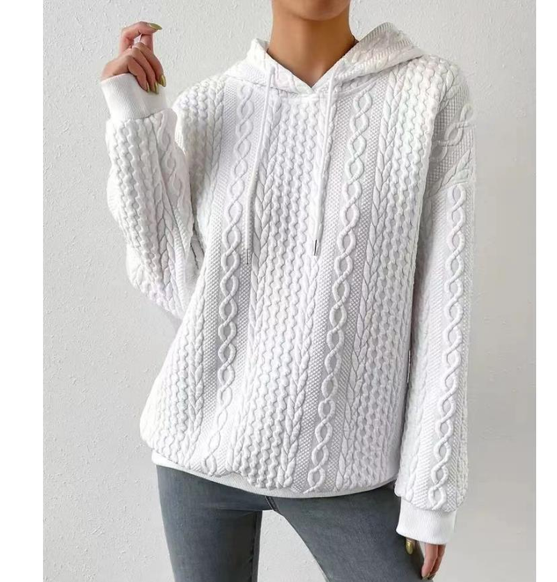 Kadınlar İçin Tığ İşi Örgü Sweatshirt - Büyük Boy Yuvarlak Yaka Kazak (S-5XL, 6 Renk)_voghion.com