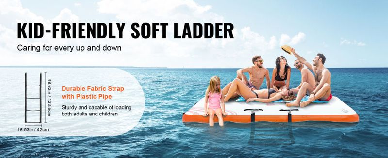 VEVOR Inflatable Floating Dock, 10 x 8FT Inflatable Dock Platform, Non-Slip Water Floating Dock Mat with Detachable Ladder & Portable Carrying Bag, Fl_voghion.com