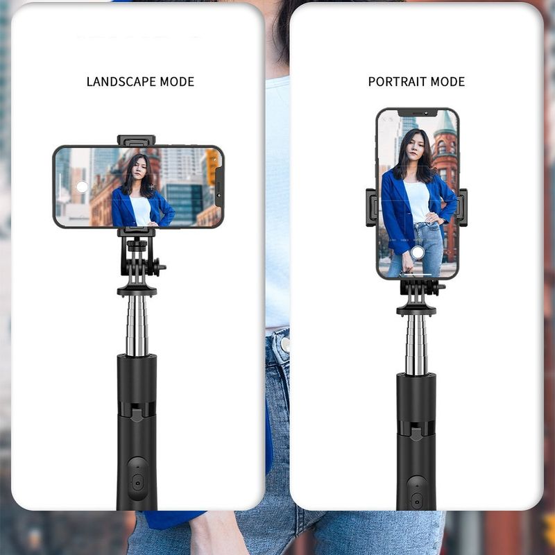 Langaton Bluetooth-selfiekeppi teleskooppikiinnike, tekniset tiedot: Q05 (musta)_voghion.com