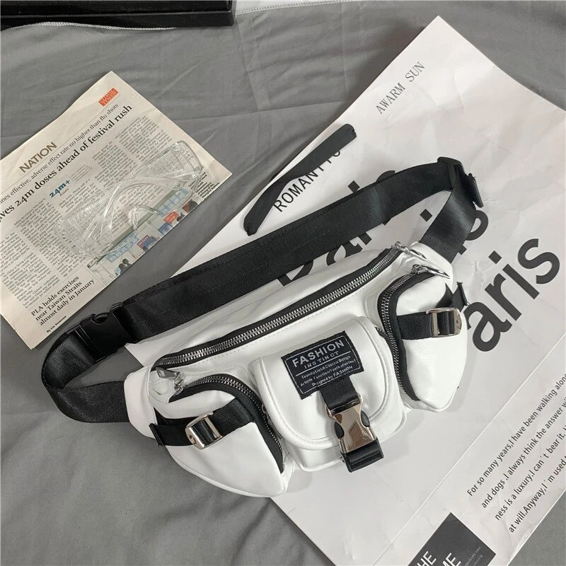 Brand Waist Bags For Young Boy Casual Chest Bag Leather Mulit-Pocket Fashion Sport Leisure Male Fanny Pack Men688_voghion.com
