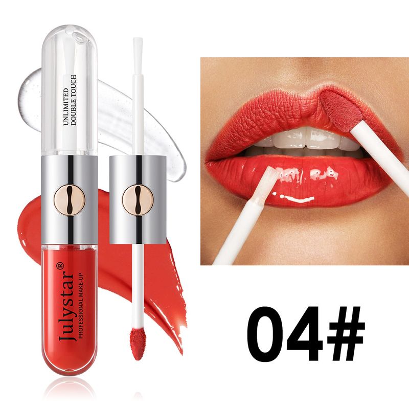 Le rouge à lèvres Mirror Double Head Gloss est facile à colorer, hydratant, antiadhésif, résistant à la lumière, brillant à l'eau et brillant à lèvres._voghion.com