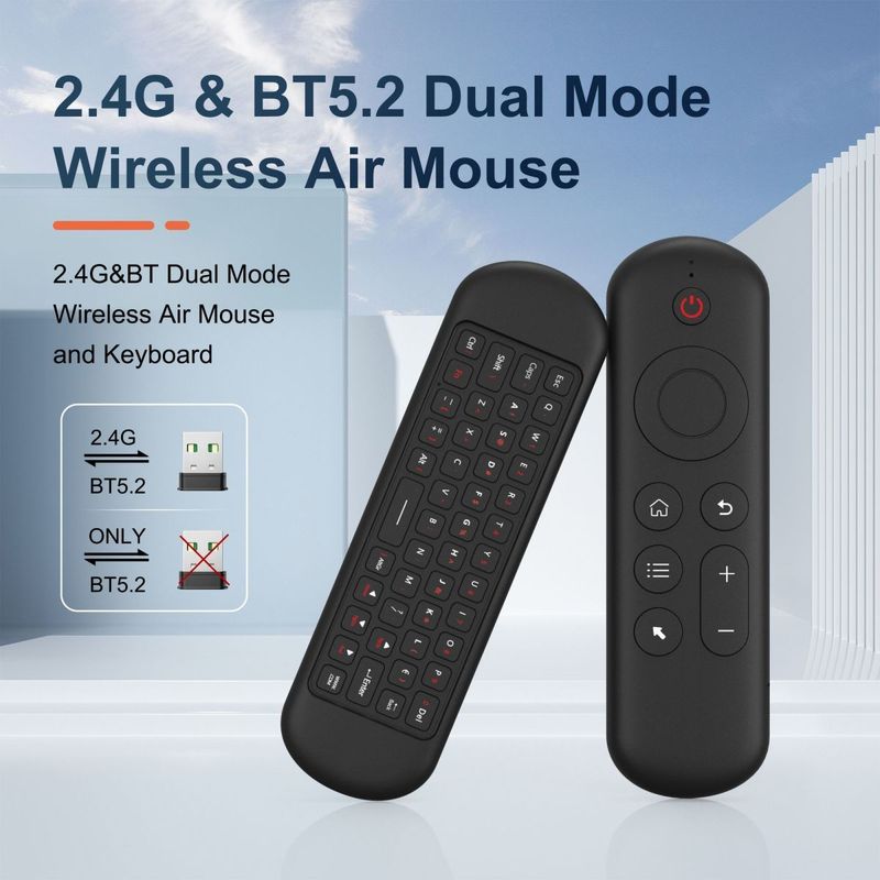 M5 Dual-Mode 2.4G+BT Wireless Keyboard Mouse TV Set-Top Box Small Backlight Smart Remote Control_voghion.com