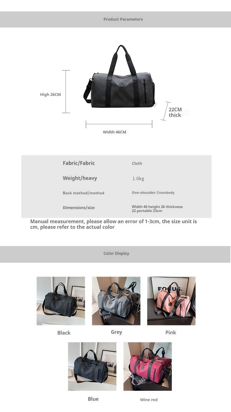 Nová cestovní úložná taška na zavazadla, úložná taška z oxfordské tkaniny, ruční velkokapacitní, pro suché a mokré separační sportovní a fitness potřeby_voghion.com