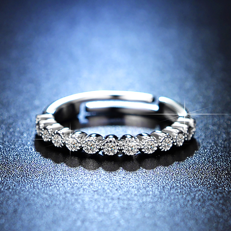Proposta femminile in pietra Mosang simulata Anello con diamante a sei griffe da un carato, flussi live multipli_voghion.com