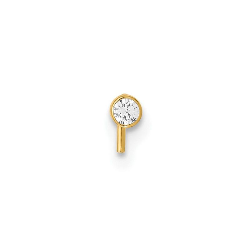 14k 22 Gauge 2.5mm CZ Nose Stud_voghion.com