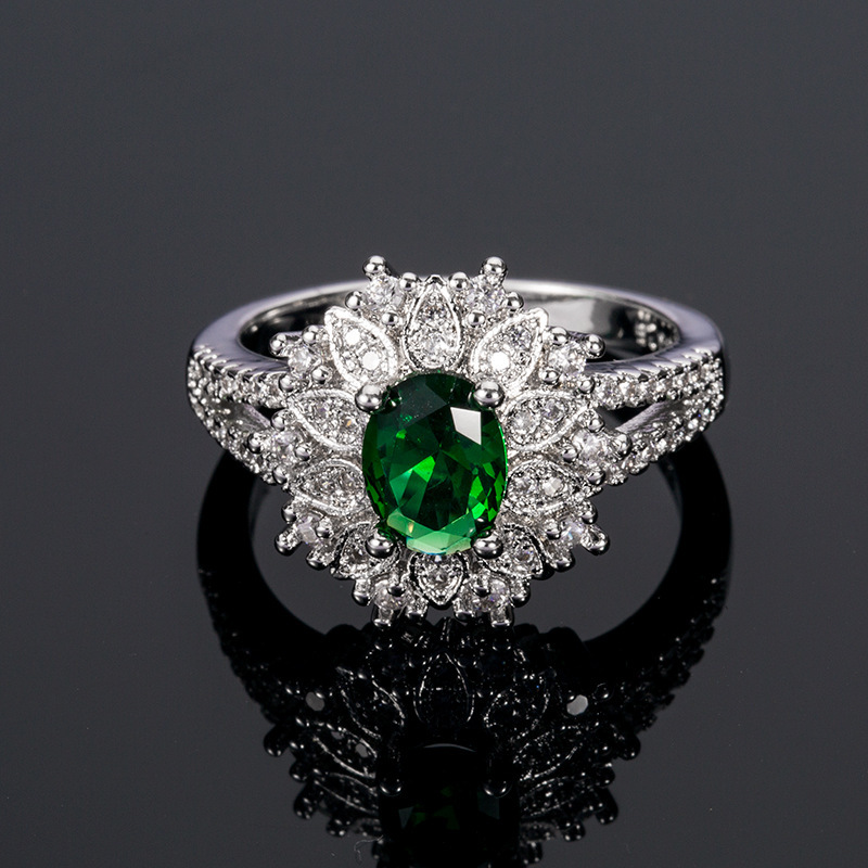 Smaragd-Diamant-Ring, modisches Temperament, grüner Zirkon, Edelsteinring, Verlobungsantrag, Ehering, Schmuck, Valentinstag, Geburtstag, Jahrestag, Geschenk_voghion.com