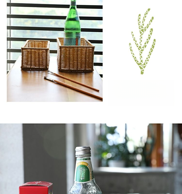 Cestino portaoggetti da tavolo Pulan, in rattan, per bagno, soggiorno, telecomando, cucina, spezie_voghion.com