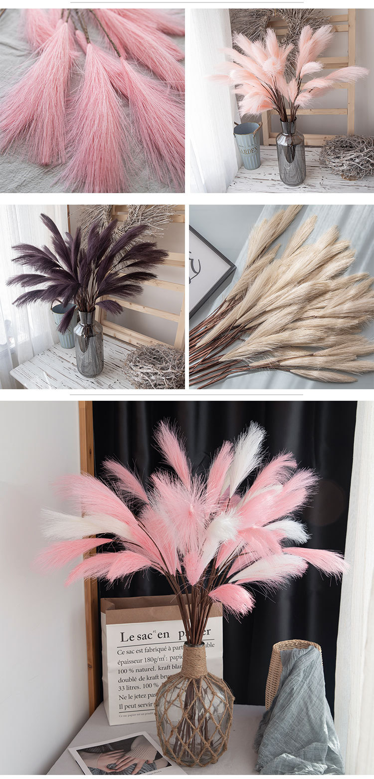 Reed Pampas INS artificial flowers fake flowers and green plants wholesale wedding cross-border decorations MW85502_voghion.com