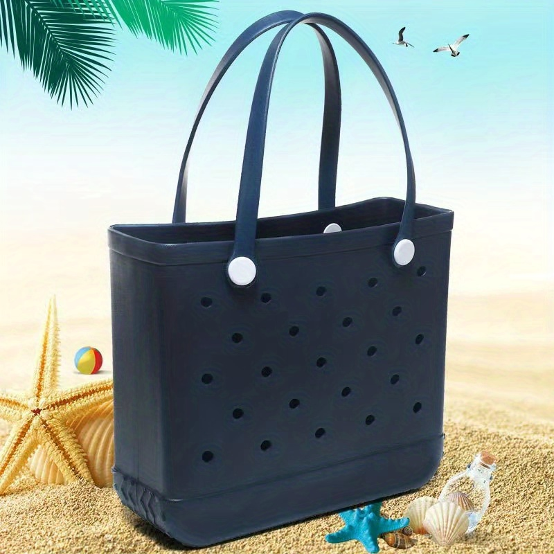 Brighten Up Your Beach Day with this Colorful EVA Hollow Out Beach Storage Handbag!_voghion.com