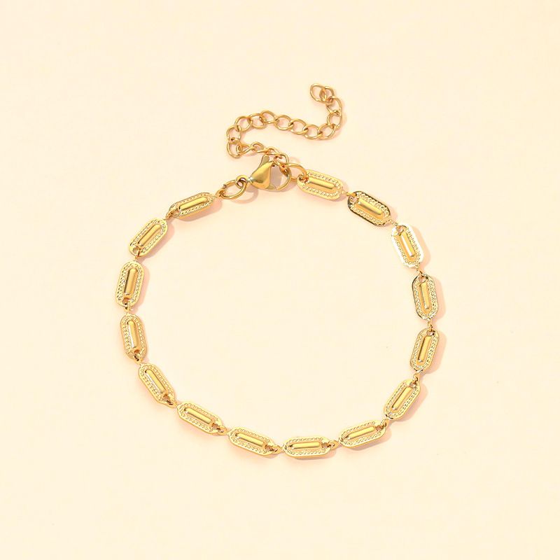 Bracciale vintage in acciaio inossidabile placcato oro, unisex, stile hip-hop, con catena cubana, blogger di celebrità di Internet_voghion.com