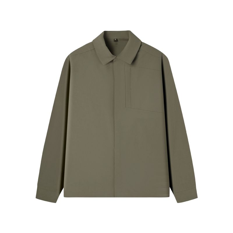 Unbeatable Quality New Year And Autumn Casual Collar, No Ironing, Solid Color, Casual, Administrative, Commuting, Loose Men's Shirt, Long_voghion.com