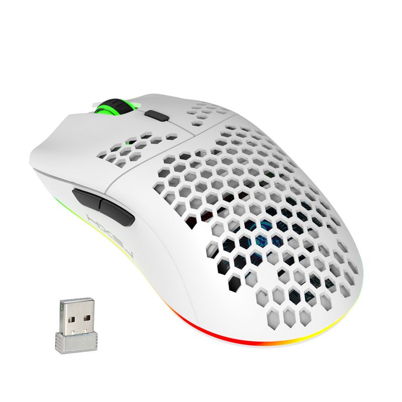 T66 Hole 2.4G brezžična miška Lahka zasnova Cellular RGB Glow 6-Key Mouse Patch_voghion.com