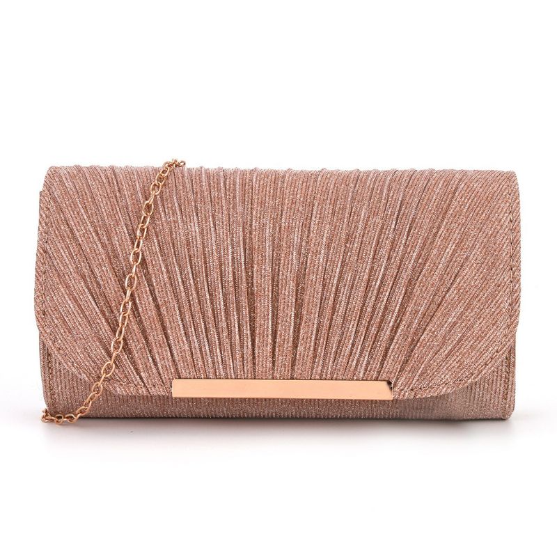 2025 neue Mode Kleine Quadratische frauen Kupplung Kette Abend Tasche Plissee Design_voghion.com