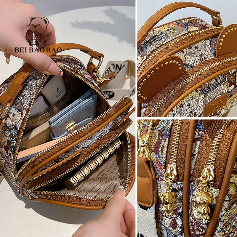 Borsa a mano versatile con tracolla e tracolla rotonda piccola da donna Beibao_voghion.com