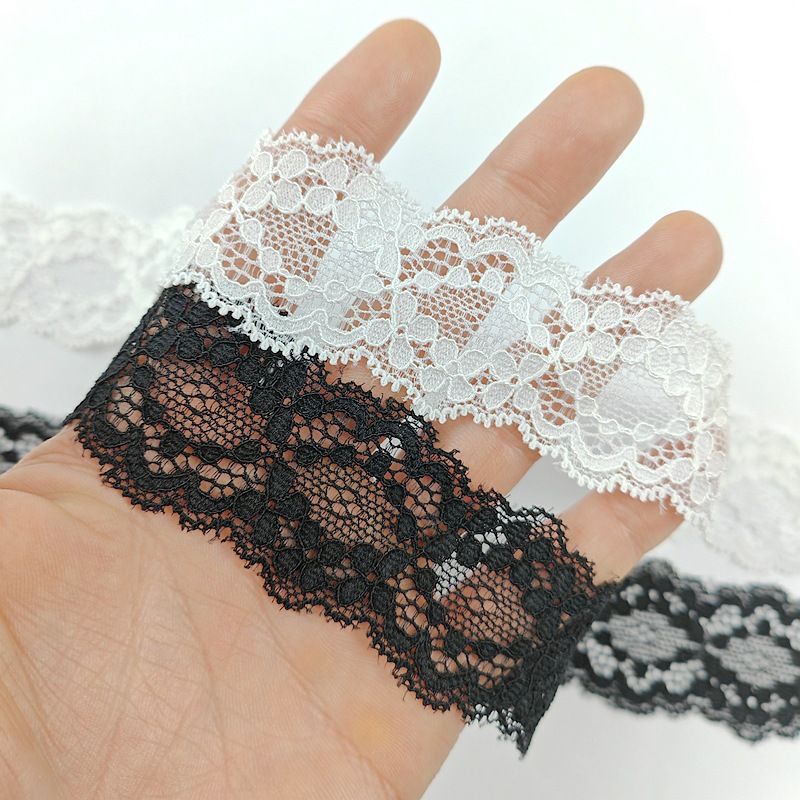 Dentelle élastique de 3 cm, décoration de sous-vêtements faite à la main, tissu brodé, accessoires pour poupées_voghion.com
