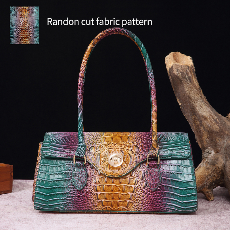 Borsa da ascella portatile retrò, da donna, con motivo a coccodrillo_voghion.com