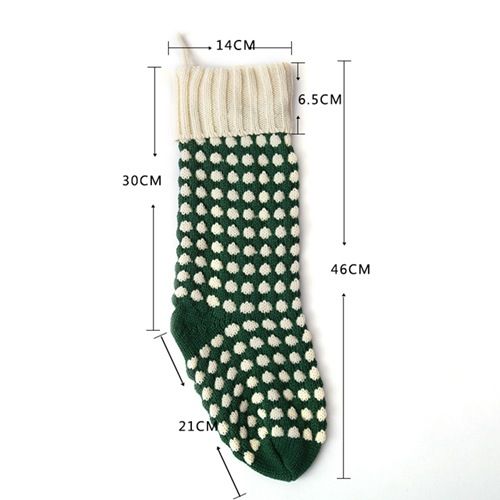 Grote maat 46CM garen gebreide cadeau decoratie snoepzak stippen hanger kerst sokhoes_voghion.com