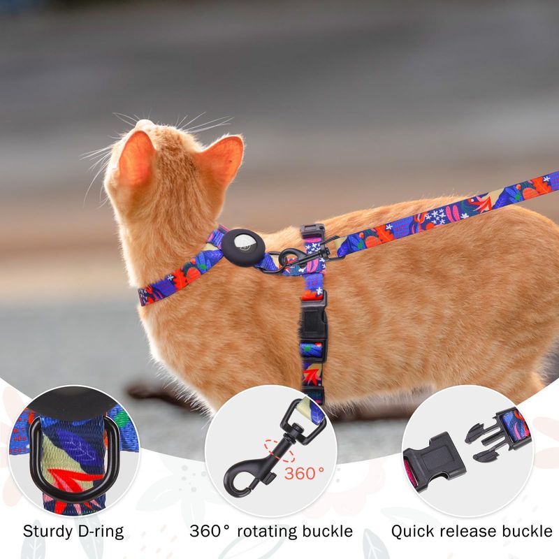 Novo conjunto de corda de tração anti-fuga ajustável cinta de peito para gato - confortável e macio_voghion.com