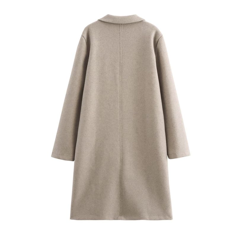 Cappotto autunnale da donna – Trench morbido di ispirazione francese con bottoni e collo in pelliccia sintetica (XS/S/M/L, cachi/nero/crema)_voghion.com