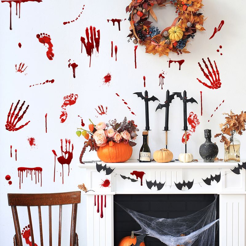 Aufkleber Halloween Blut Handabdruck Fußabdrücke Dekorative Wandaufkleber Fensteraufkleber Wohnzimmer Schlafzimmer Hintergrund Home Dekoration Aufkleber_voghion.com