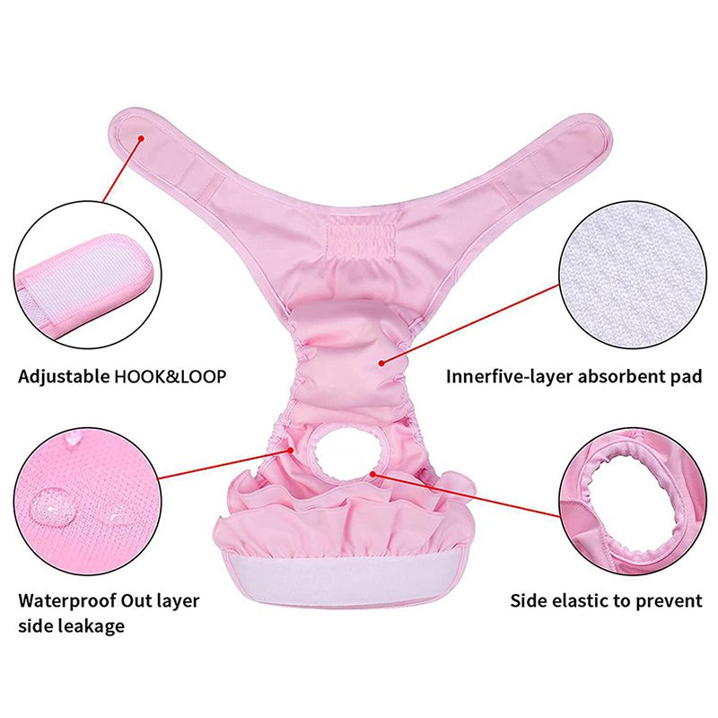 Pañal fisiológico higiénico para perros pequeños y grandes, gatos, ropa interior lavable para la menstruación, pantalones protectores para mascotas de PawParty Store_voghion.com
