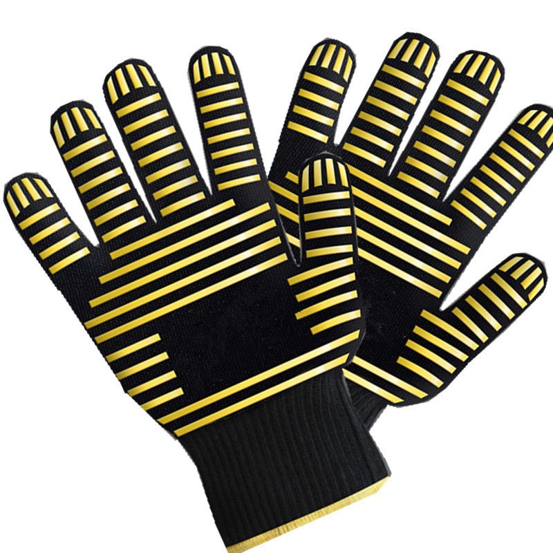 BBQ High Temperature Resistant Anti-Scald Heat Insulation Gloves 300°-400°High Temperature Resistant Gloves For Oven_voghion.com