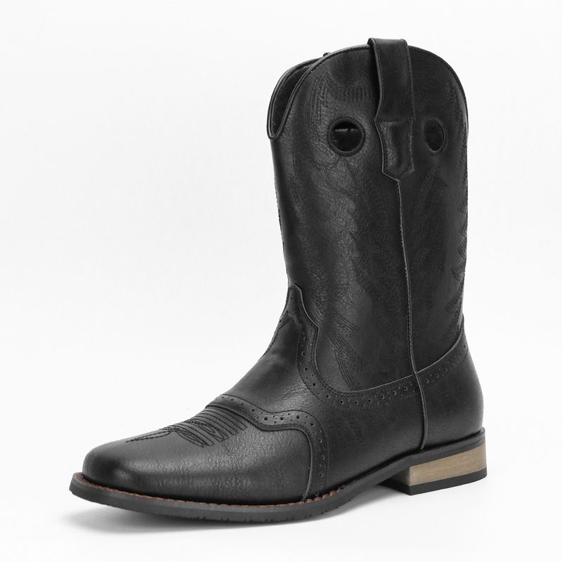 Vintage bestickte Cowboystiefel für Herren Persönlichkeit Modetrend Western Cowboystiefel_voghion.com
