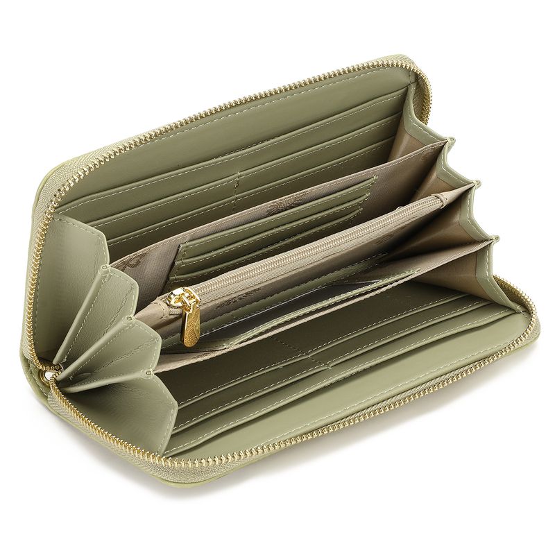 Portafoglio lungo da donna classico con diamanti a quadri, semplice portamonete alla moda, in pelle PU con cerniera_voghion.com