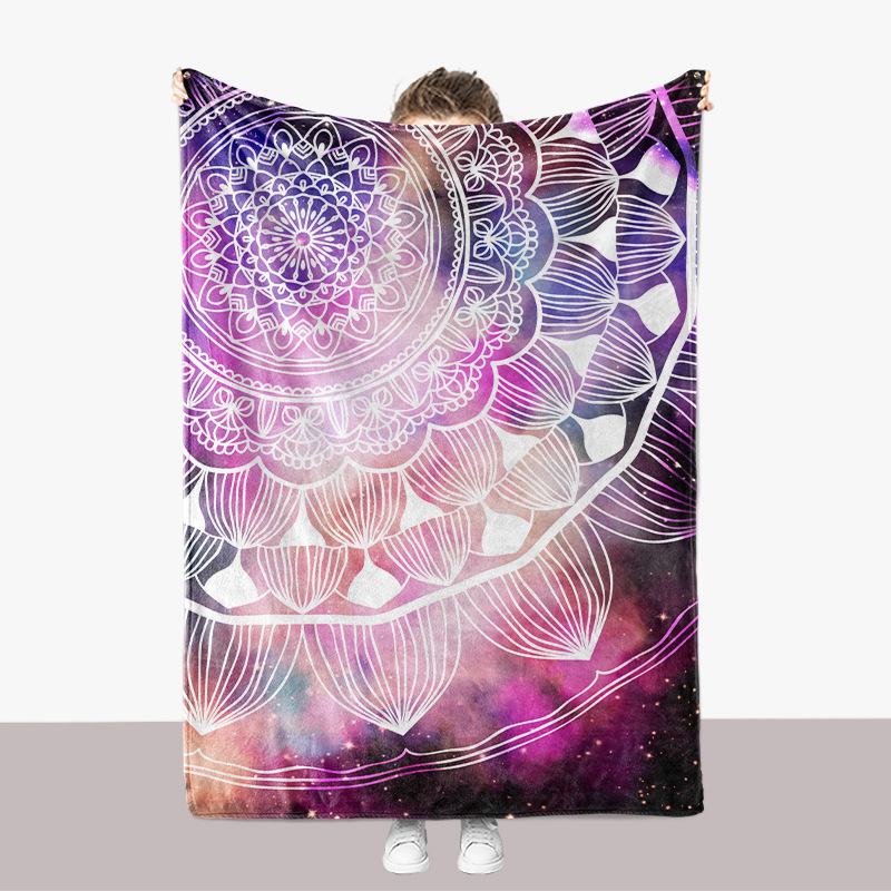 Starry Sky Mandala Series Flannel 3D Printed Sofa Thickened Cover Blanket_voghion.com