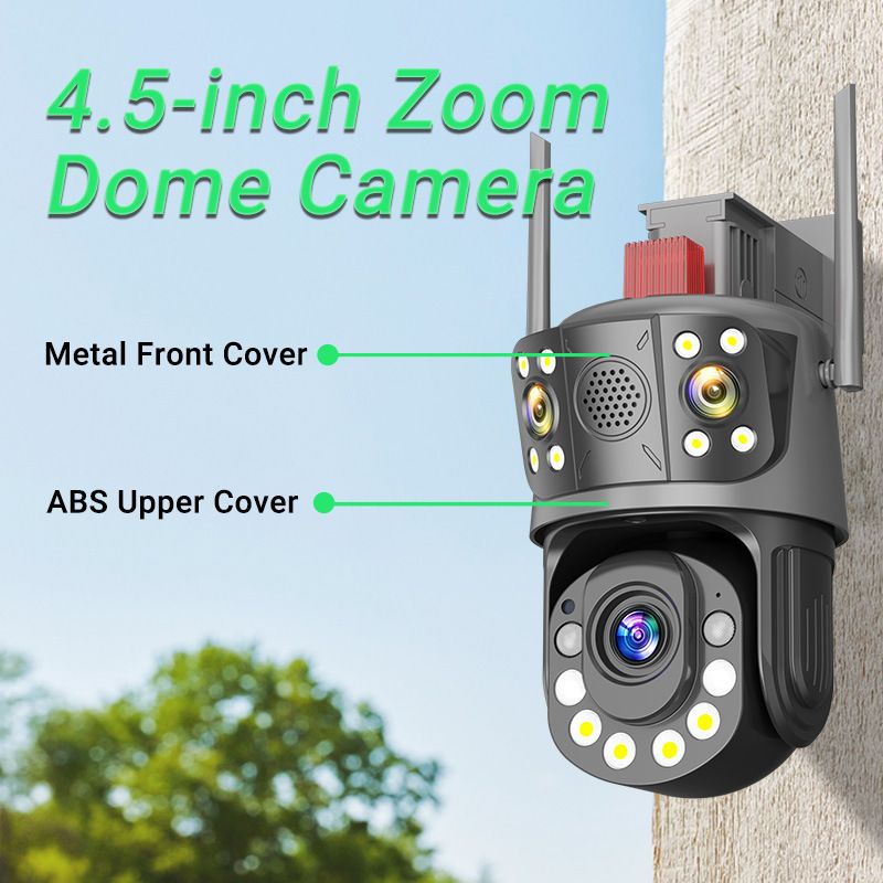 100X Zoom WiFi/4G Security Camera With 360° View, 12MP HD, Smart Night Vision, UPS Backup, TF Card Storage_voghion.com