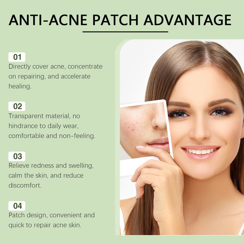 OUHOE Anti-Acne Patch, Gentle Cleansing Helps Relieve Facial Blemishes Appearance Concealer Breathable Facial Care Patch_voghion.com