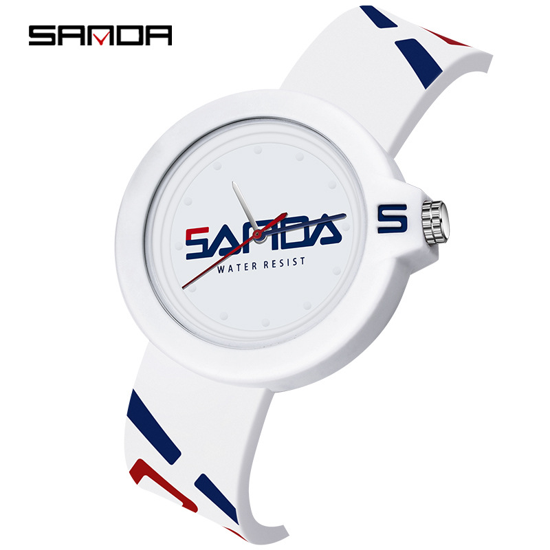 Sanda New 3201 Silicone Tape Male Female Student Trendy, Cool, Simple and Personalized Children's Quartz Watch_voghion.com